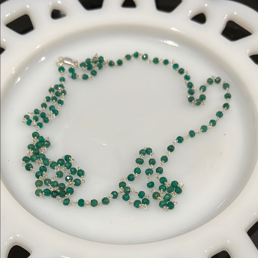Emerald beaded necklace